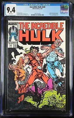 Buy Incredible Hulk 330 (1987 Marvel) CGC 9.4 1st Todd McFarlane Art On Title • 47.96£