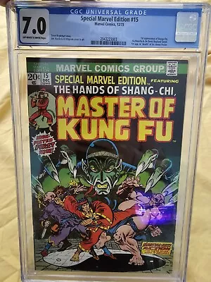 Buy Special Marvel Edition #15 CGC 7.0 1973 2046857001 1st App. Shang Chi • 191.20£