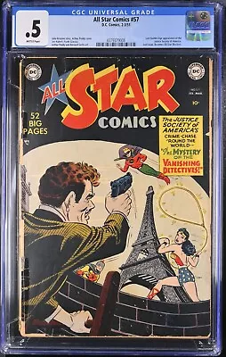 Buy 1951 All Star Comics 57 CGC .5  Wonder Woman Green Lantern Cover. Last Issue. • 207.87£
