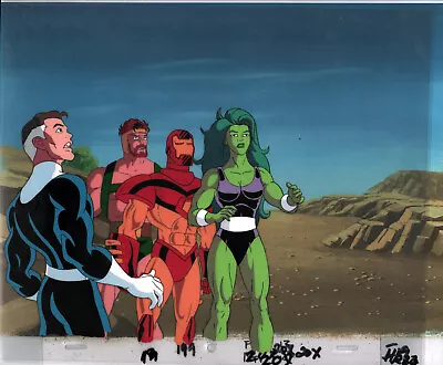 Buy Production Cel From Fantastic Four '94 -COA & Roughs Of Iron Man, Herc, She-Hulk • 316.15£