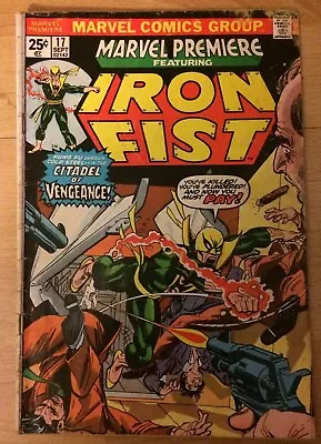 Buy Bronze Age Marvel Premiere #17 3rd Iron Fist Red Skull Value Stamp Moench & Hama • 37.05£