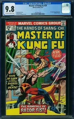 Buy Master Of Kung Fu 29 Cgc 9.8 Oww Pages 1st Razor Fist Marvel 1975 L9 • 263£