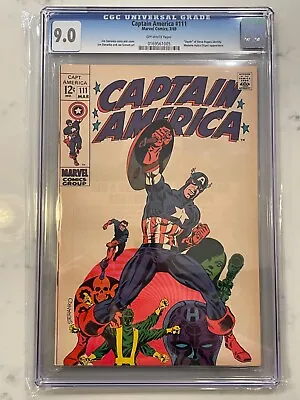 Buy Captain America #111 CGC 9.0 OW Classic Steranko Cover • 268.69£