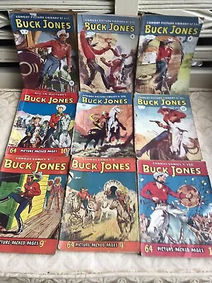 Buy Bundle Buck Jones Cowboy Picture Library Comics X 9 Vintage Fleetway 1950s • 9.99£