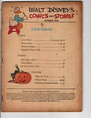 Buy Walt Disney's Comics And Stories #1 KEY FIRST ISSUE 1940 Donald Duck Comic Book • 777.76£