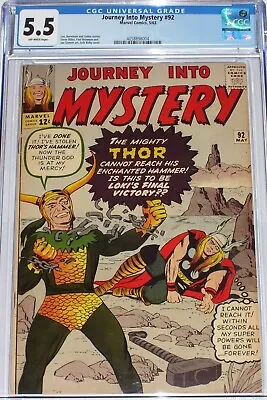 Buy Journey Into Mystery #92 CGC 5.5 From May 1963 Thor Vs Loki • 292.35£