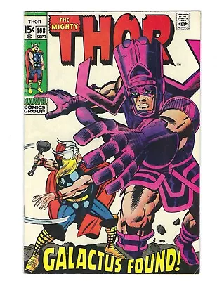 Buy Thor #168 1969 VF Beauty! Origin Of Galactus! Jack Kirby  Combine Shipping • 142.30£