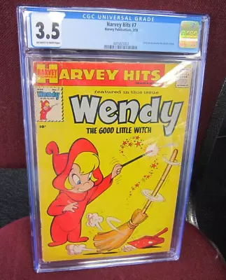 Buy Harvey Hits #7 - CGC 3.5 - 1958 1st Solo Wendy The Witch • 179.89£