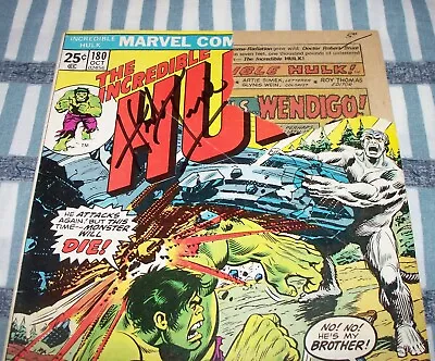 Buy The Incredible HULK #180 First Wolverine Herb Trimpe Signed Oct. 1974 In Good • 474.36£