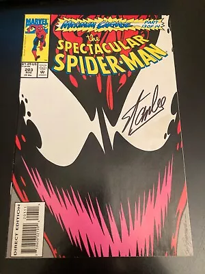 Buy Wow! SPECTACULAR SPIDER-MAN #203 MAXIMUM CARNAGE (1993) **SIGNED BY STAN LEE!** • 287.79£