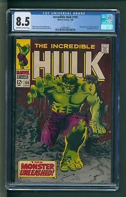 Buy Incredible Hulk #105 CGC 8.5 OWTW Pages First Missing Link • 241.10£