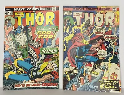 Buy (2) Lot Of Marvel Comics The Mighty Thor Bronze Age #217 & 228 • 11.86£