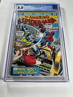 Buy Amazing Spider-Man #125 Rare Mark Jewelers Variant! Origin Of Wolf-Man CGC 8.0 • 158.11£