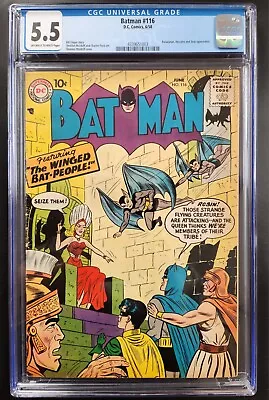 Buy BATMAN #116 CGC 5.5 1958 New Slab;  The Winged Bat-People  SILVER AGE • 199.88£