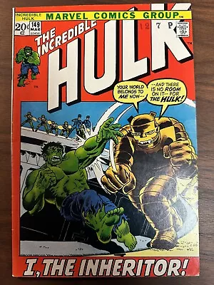 Buy Incredible Hulk #149 FN Herb Trimpe Cvr 1st App. Of The Inheritor (Marvel 1972) • 13.99£