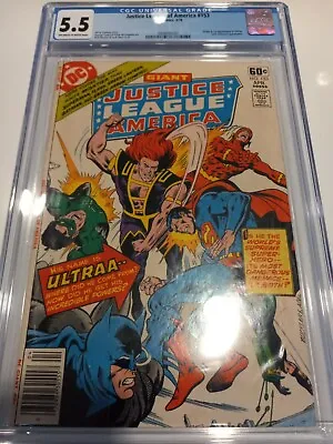 Buy Justice League Of America #153 CGC 5.5 1978 Newsstand 1st First Ultra FLASH SALE • 41.07£