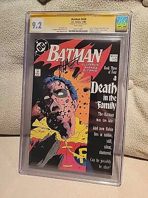 Buy 1988 Batman #428 Death In Family CGC 9.2 SS Starlin Auto WHITE Pgs • 241.28£