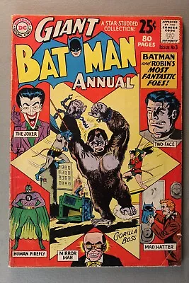 Buy GIANT BATMAN ANNUAL #3 80 Pages! *1962* Gorilla Boss, Joker, Mad Hatter, More • 31.58£