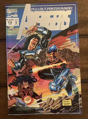 Buy Marvel Avengers #375 1994 Steve Epting W Poster Intact NM Or Better • 1.42£