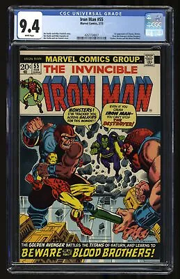 Buy Iron Man #55 CGC NM 9.4 White Pages 1st Appearance Thanos! Drax The Destroyer!  • 1,798.12£