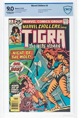Buy 🔥 Marvel Chillers #6 CBCS 9.0 Tigra Red-Wolf & Super-Skrull-App 1976 OW-W Cgc • 30.38£