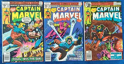 Buy Captain Marvel Vol1 #57, 58, 59, Marvel 1978. Thor! Drax! Eros! 9.4 Near Mint!!! • 23.99£