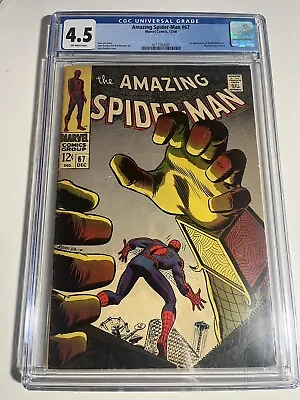 Buy AMAZING SPIDER-MAN #67 1968 Marvel Comics CGC 4.5 • 59.38£