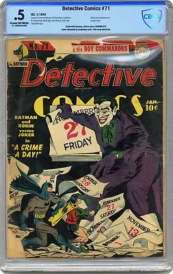 Buy Detective Comics #71 CBCS 0.5 1943 21-15A304A-002 • 1,156.58£