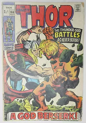 Buy Thor #166 2nd Full Appearance Of Adam Warlock (1969) • 26.95£