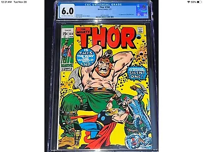 Buy Thor #184 CGC 6.0 - 1st Silent One Appearance - 1971 • 35.58£