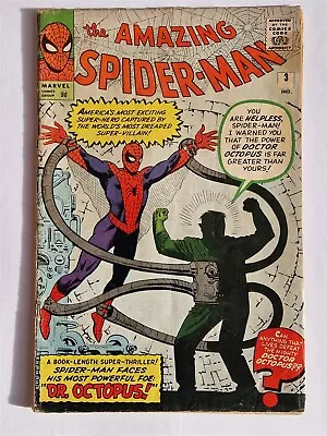 Buy Amazing Spider-man #3 Vg+ (4.5) July 1963 1st Dr. Octopus Marvel Comics ** • 2,999.99£