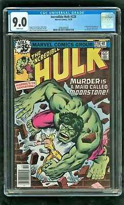 Buy Cgc 9.0 Incredible Hulk #228 Marvel Comics 1st Doctor Karla Sofen Moonstone 1978 • 157.66£