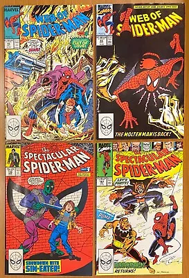 Buy WEB OF SPIDER-MAN #43 & 62 + SPECTACULAR SPIDER-MAN #136 & 161 VF 1988 Marvel • 10.24£