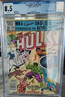 Buy Incredible Hulk #265 CGC 8.5 White Pages 1981 1st App. Firebird NEWSSTAND  • 126.87£