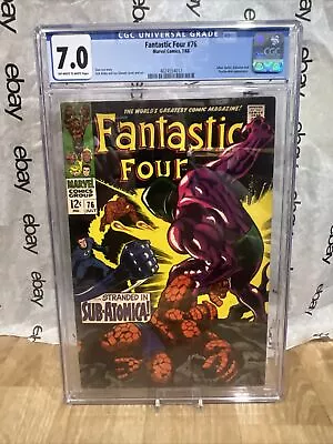Buy Fantastic Four 76 CGC 7.0 OW/WHITE New Slab Comic 1968 Key Issue • 56.03£