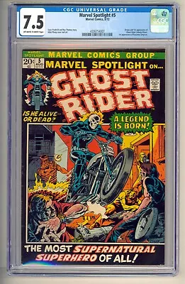 Buy Marvel Spotlight #5 Aug 1972 CGC 7.5 Ow-W Page 1st Johnny Blaze Ghost Rider HOT! • 1,758.94£