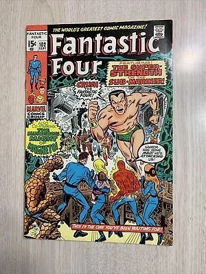 Buy Fantastic Four 102 Fn+ Glossy Covers 1970 Lee & Kirby Sub-mariner & Magneto! • 40.12£