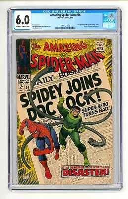 Buy Amazing Spider-Man #56 CGC 6.0 FN First Captain Stacy • 175£