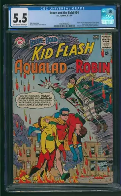 Buy Brave And The Bold #54 CGC 5.5 DC Comics 1964 1st App. And Origin Teen Titans • 309.90£