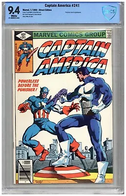 Buy Captain America  # 241   CBCS  9.4   NM   White Pgs  1/80  Punisher Cover & App. • 255.85£