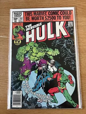 Buy The Incredible Hulk #251 - Vol 1 - Sept 1980 - Newsstand- Marvel Comics • 11£