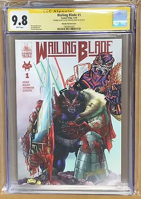 Buy Wailing Blade #1 Bloody Variant LTD 350 9.8 CGC SS SIGNED AND SKETCH FRANK UZAN  • 150.22£