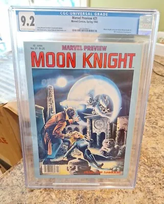 Buy Marvel Preview #21 CGC 9.2 1980, Classic COVER. MOON KNIGHT! • 159.90£