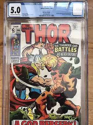 Buy Thor #166 CGC 5.0 (1969) 2nd Full Appearance Of HIM (Adam Warlock) • 150£