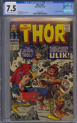 Buy Thor #137 Cgc 7.5 1st Ulik Jack Kirby • 147.98£