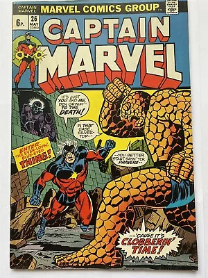 Buy CAPTAIN MARVEL #26 Thanos Marvel Comics 1973 UK Price VF/NM High Grade  • 59.95£
