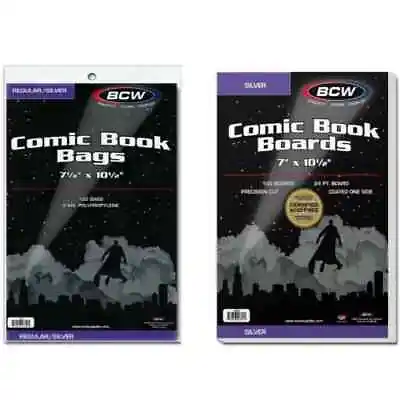 Buy 100 New BCW Silver Age Thick Comic Book Bags And Boards - Acid Free - Archival • 25.47£