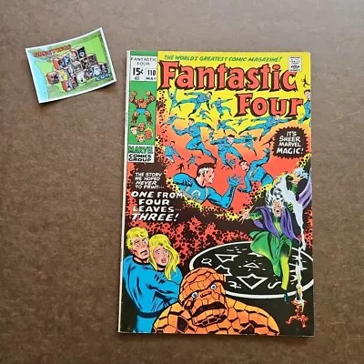 Buy Fantastic Four #110 | 1st Agatha Harkness Cover | Marvel Comics May 1971 • 24.12£