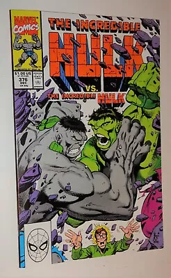 Buy Hulk #376  Dale Keown Green Hulk Vs Gray Hulk  Nm 9.4/9.6 White 1990 Nice • 24.63£