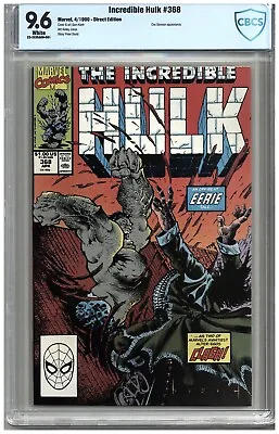 Buy Incredible Hulk  # 368  CBCS   9.6   NM+   White Pages   4/90   Doc Samson App. • 52.28£